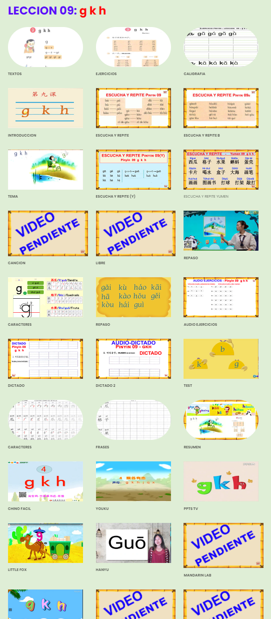 LECCION 9 DE PINYIN g  k  h